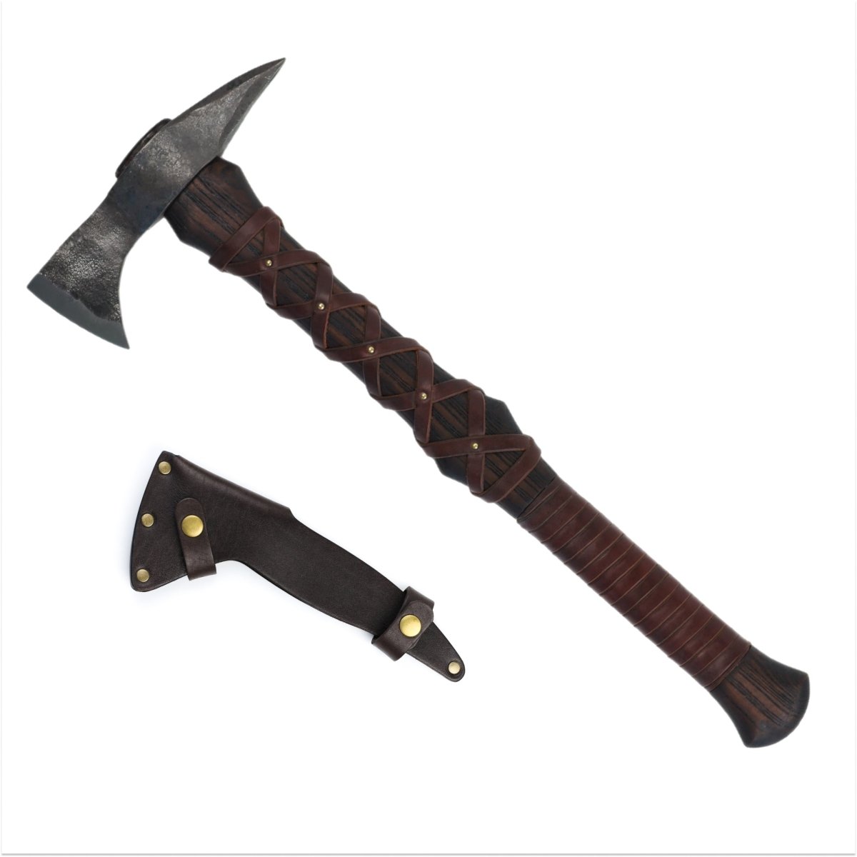 Hand-forged Gurons spike tomahawk