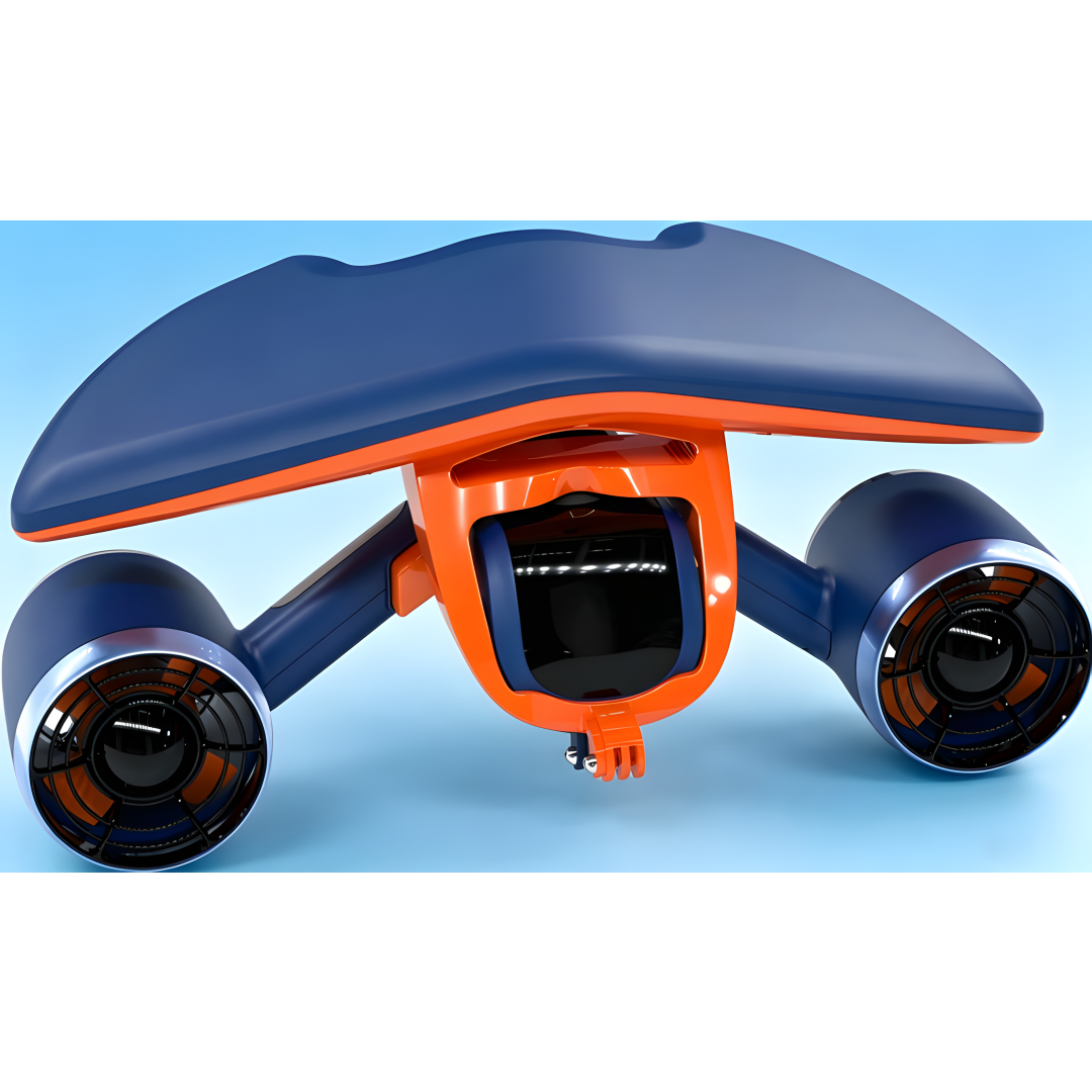 Underwater Scooter (with action camera mount) — dual-motor drive, 30-minute runtime, 40 lbs of thrust.