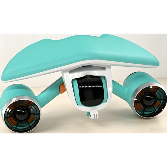 Underwater Scooter (with action camera mount) — dual-motor drive, 30-minute runtime, 40 lbs of thrust.