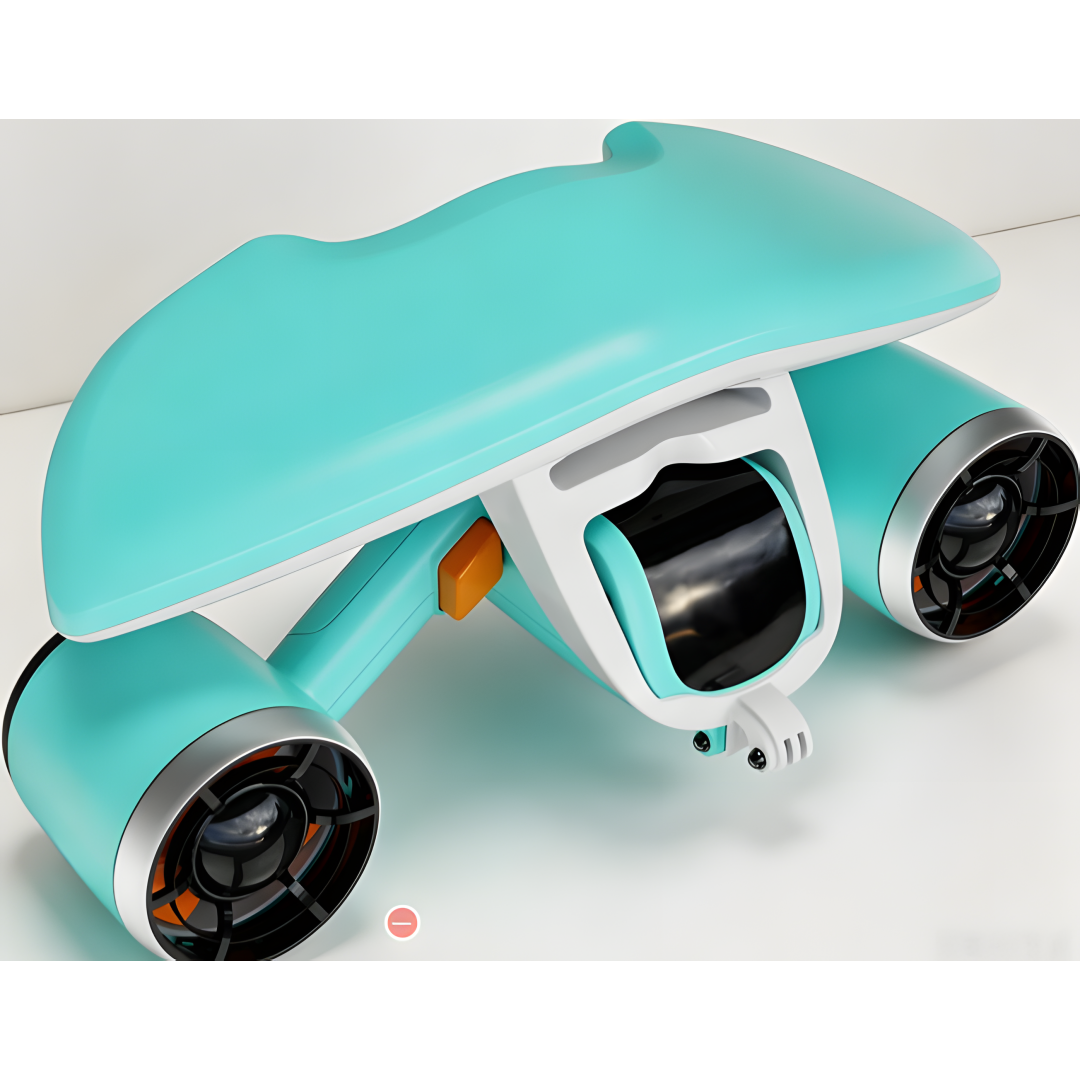 Underwater Scooter (with action camera mount) — dual-motor drive, 30-minute runtime, 40 lbs of thrust.