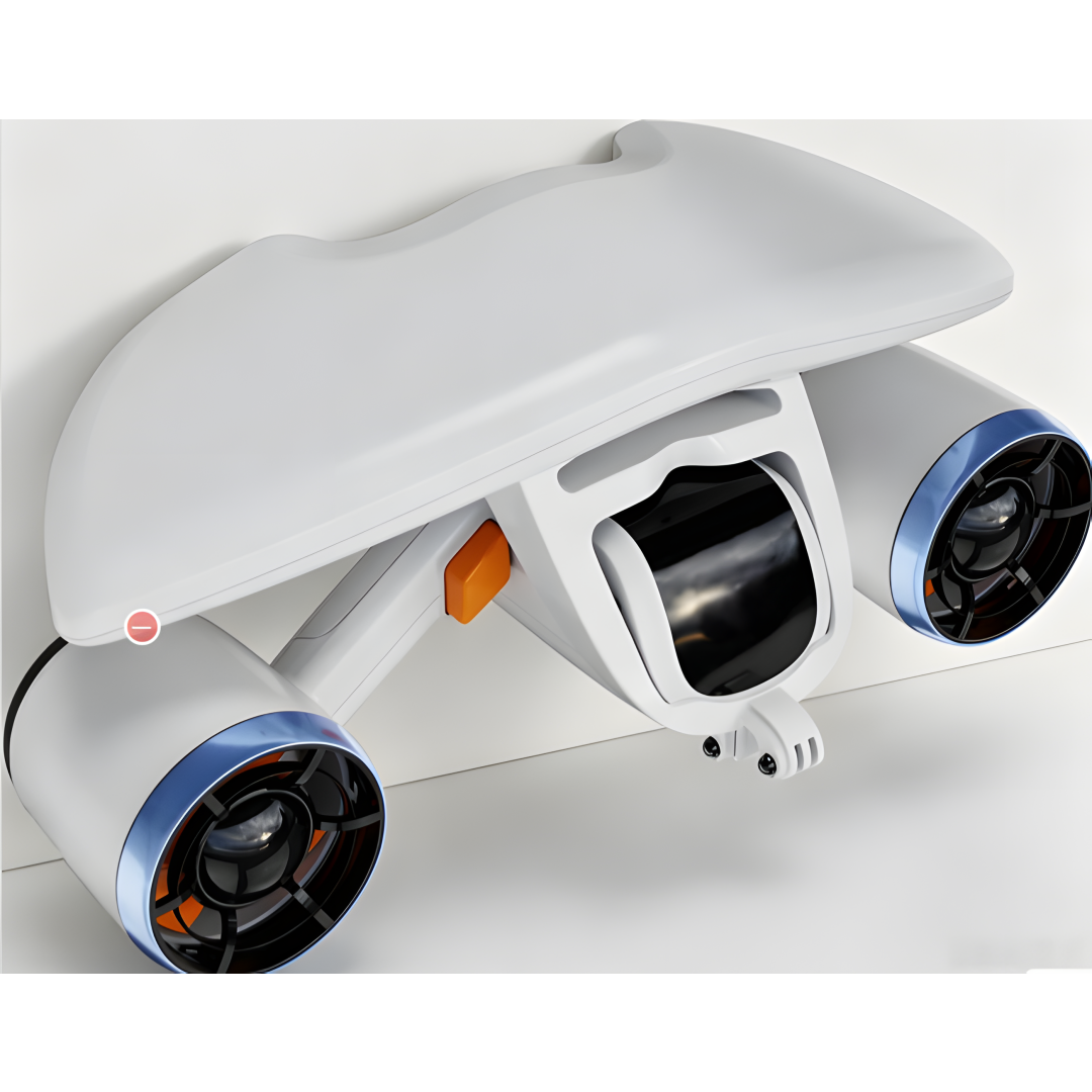 Underwater Scooter (with action camera mount) — dual-motor drive, 30-minute runtime, 40 lbs of thrust.