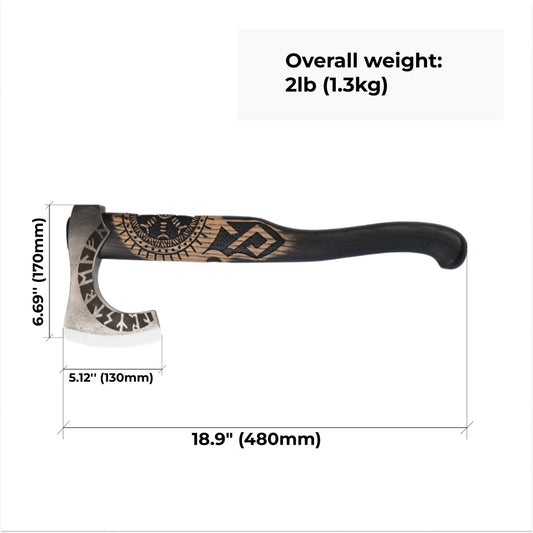 Hand forged axe “OTHALA” with leather cover