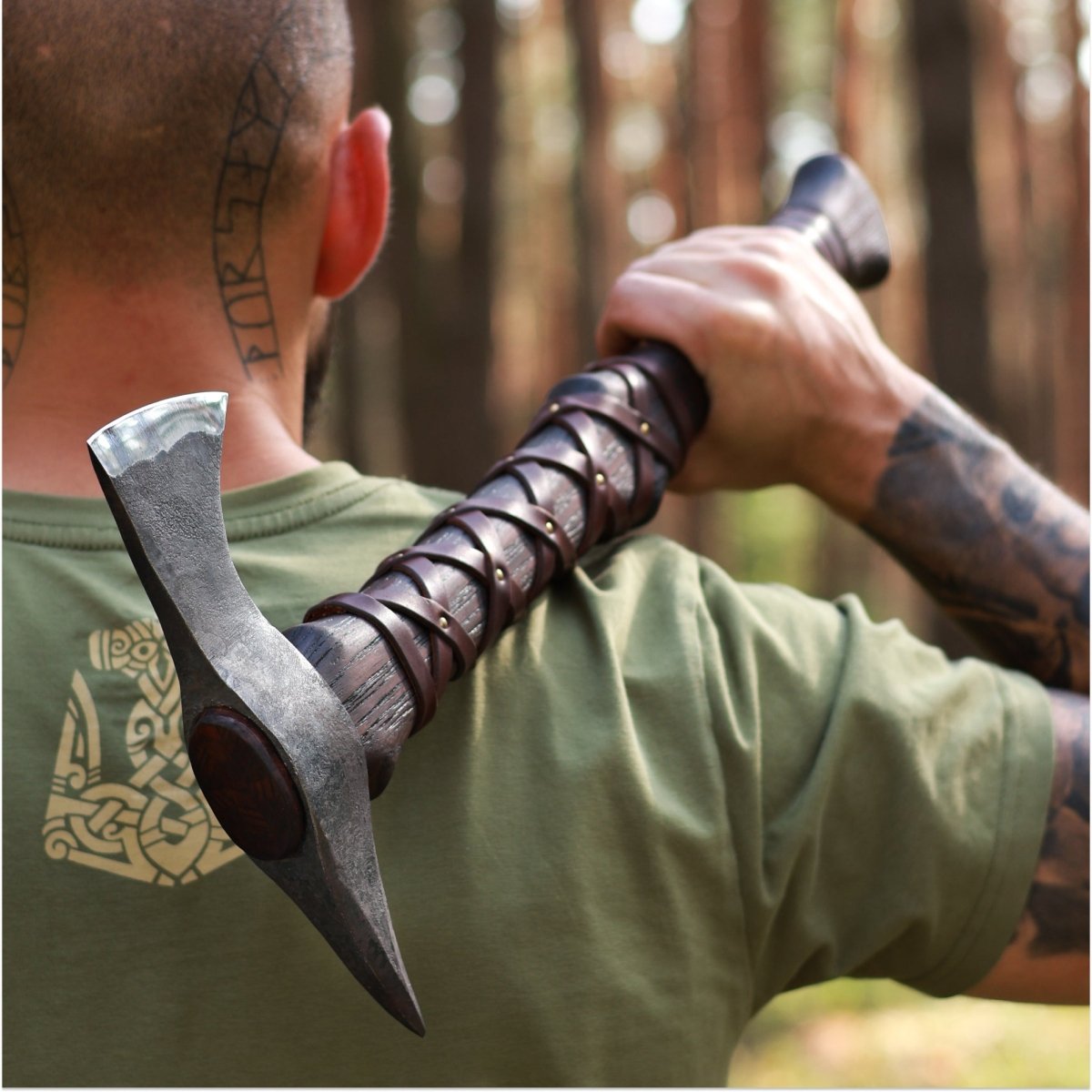 Hand-forged Gurons spike tomahawk