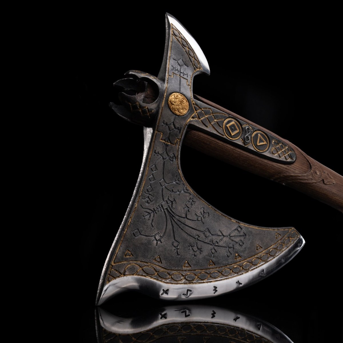 Handcrafted Leviathan axe with glow in the dark runes